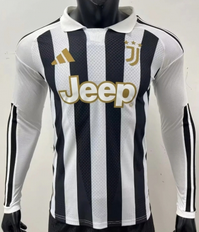 2627 Juve Home Long Sleeve Player Version Soccer Jersey